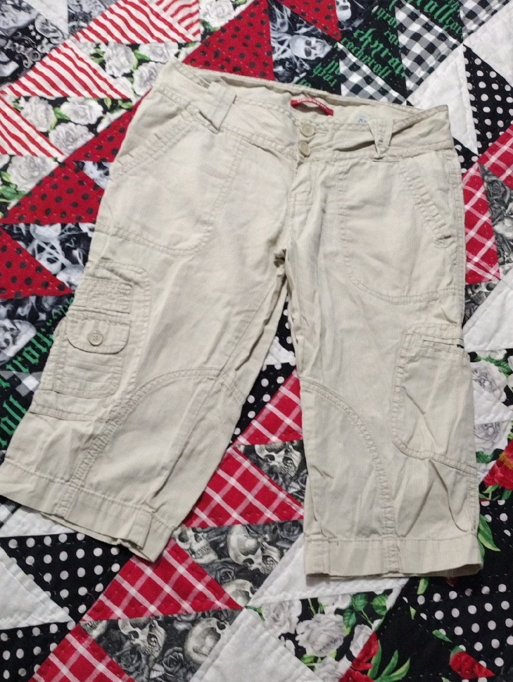 UNIONBAY Khaki Cargo Capri/Long Shorts